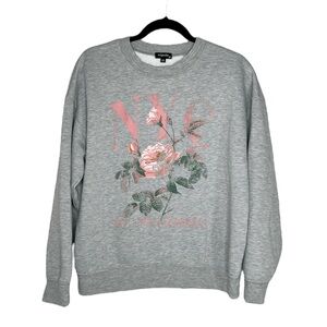 Originality NYC Botanical Gardens Floral Gray Sweatshirt size Medium